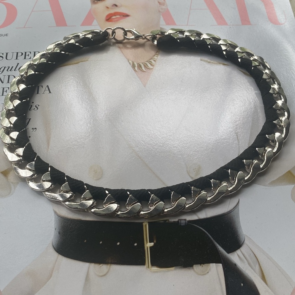 Silver and Black Chain Chocker